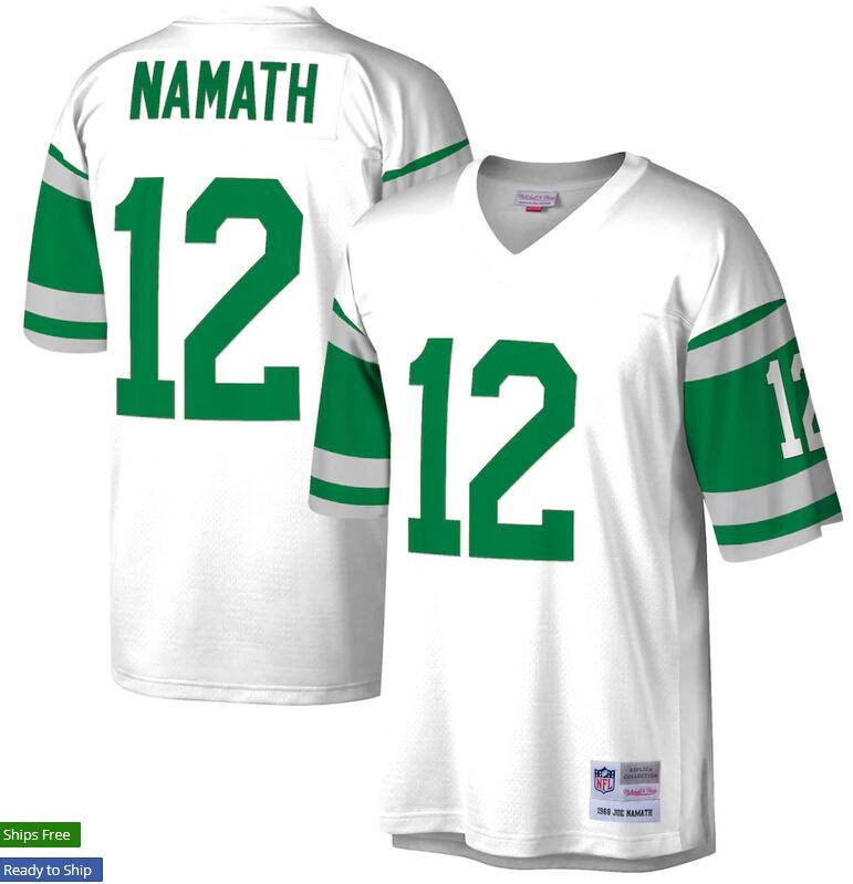 Custom Men New York Jets Joe Namath Mitchell Ness White Retired Player Legacy Replica nfl Jersey->cincinnati reds->MLB Jersey